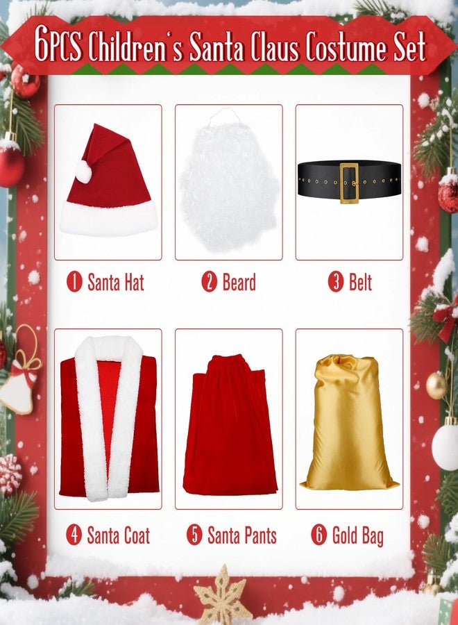SHEJIZE Kids Santa Costume Children's Santa Claus Costume for Kids Santa Suit (M Cardigan Type) - Image 3